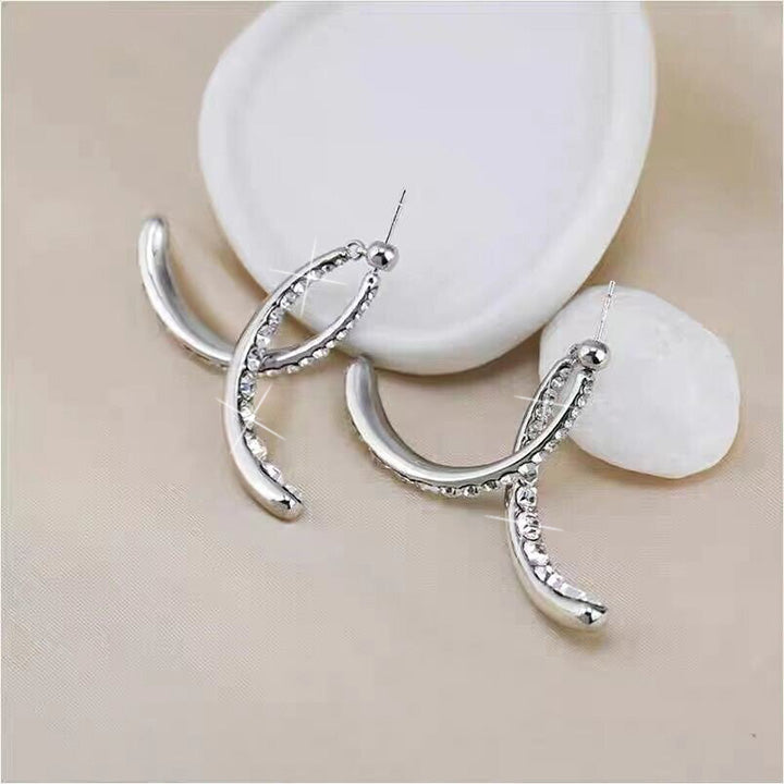 Cross Curved Earrings [Limited time offer: Buy 2 Save More 15%]