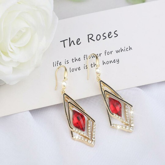 Rhombus Sapphire Earrings [Buy 1 Get 1 Free]