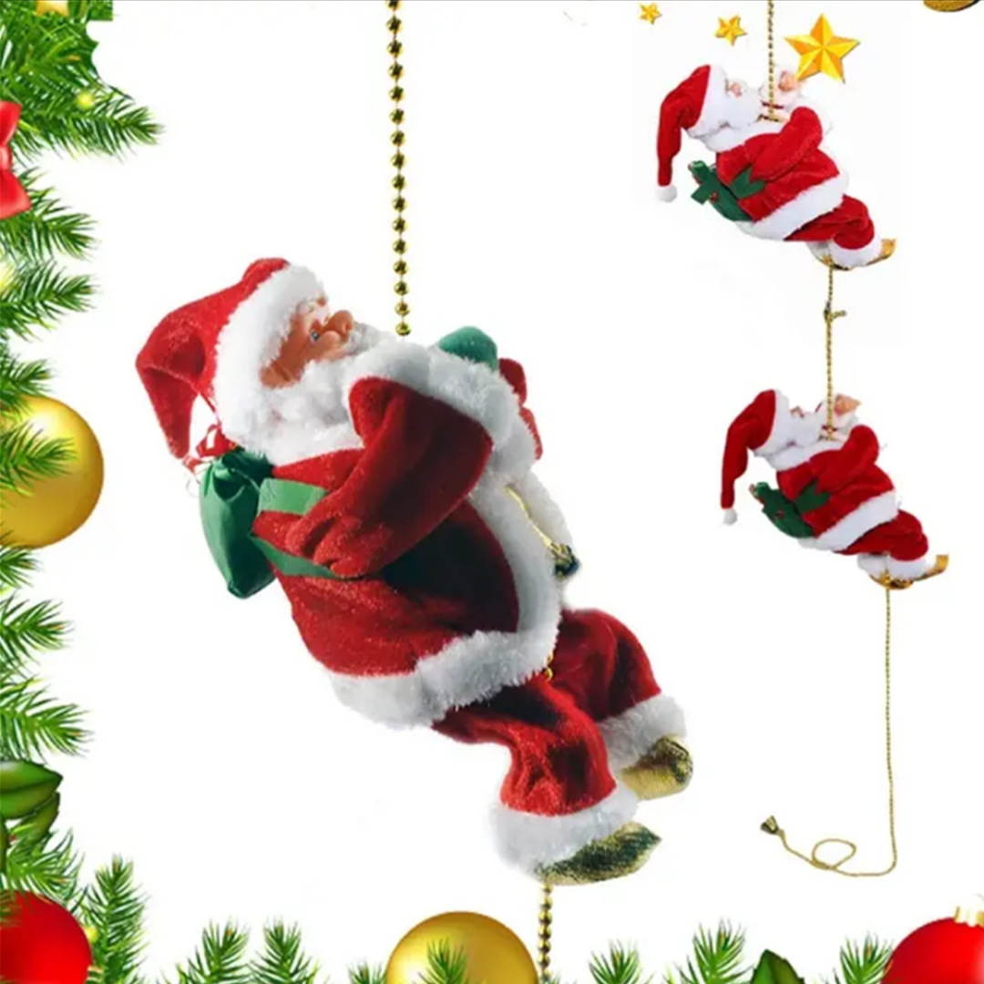 Animated Santa Claus Climbing Up Ladder-Rope - Muscial