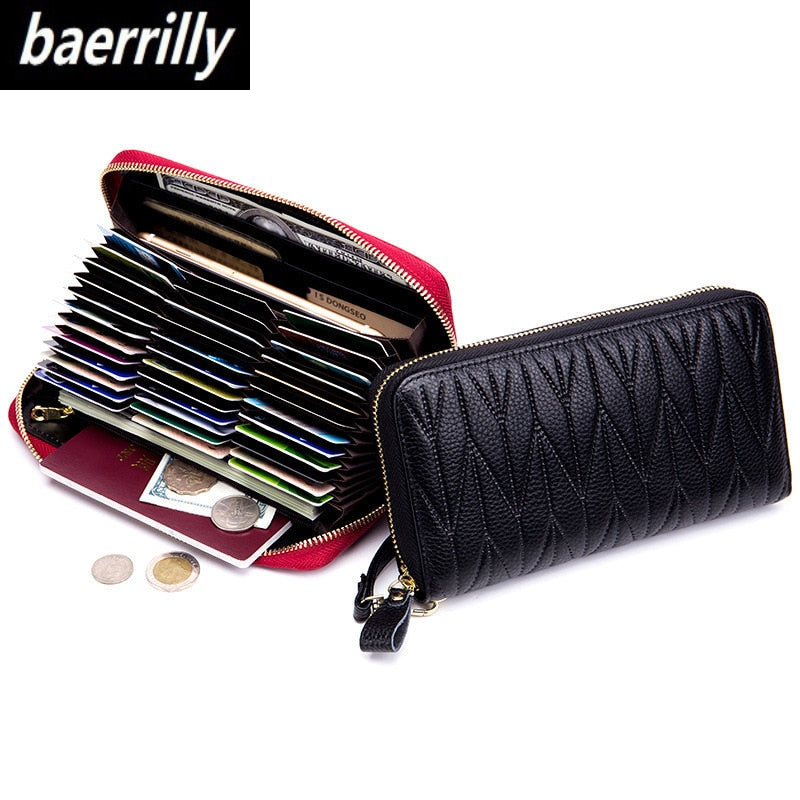 RFID Anti-theft Luxury Women Genuine Leather Wallet