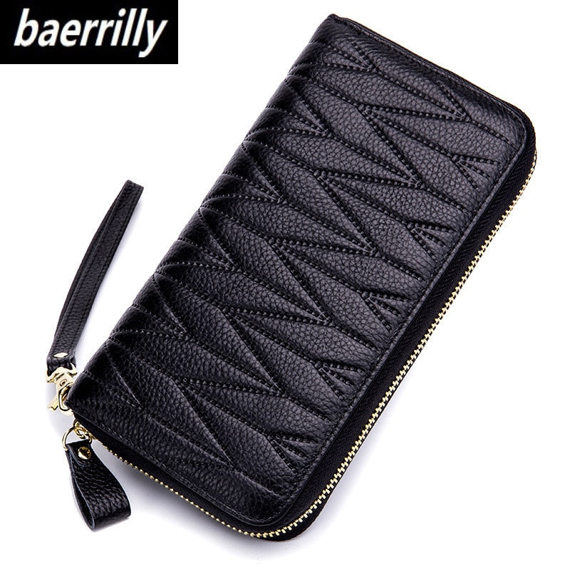 RFID Anti-theft Luxury Women Genuine Leather Wallet