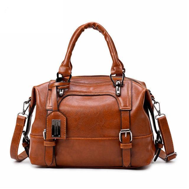Bolso tote vintage bohemio de cuero de primera calidad